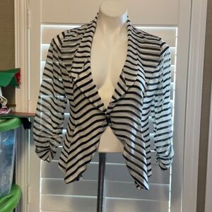 Stoosh Black and White Striped Blazer